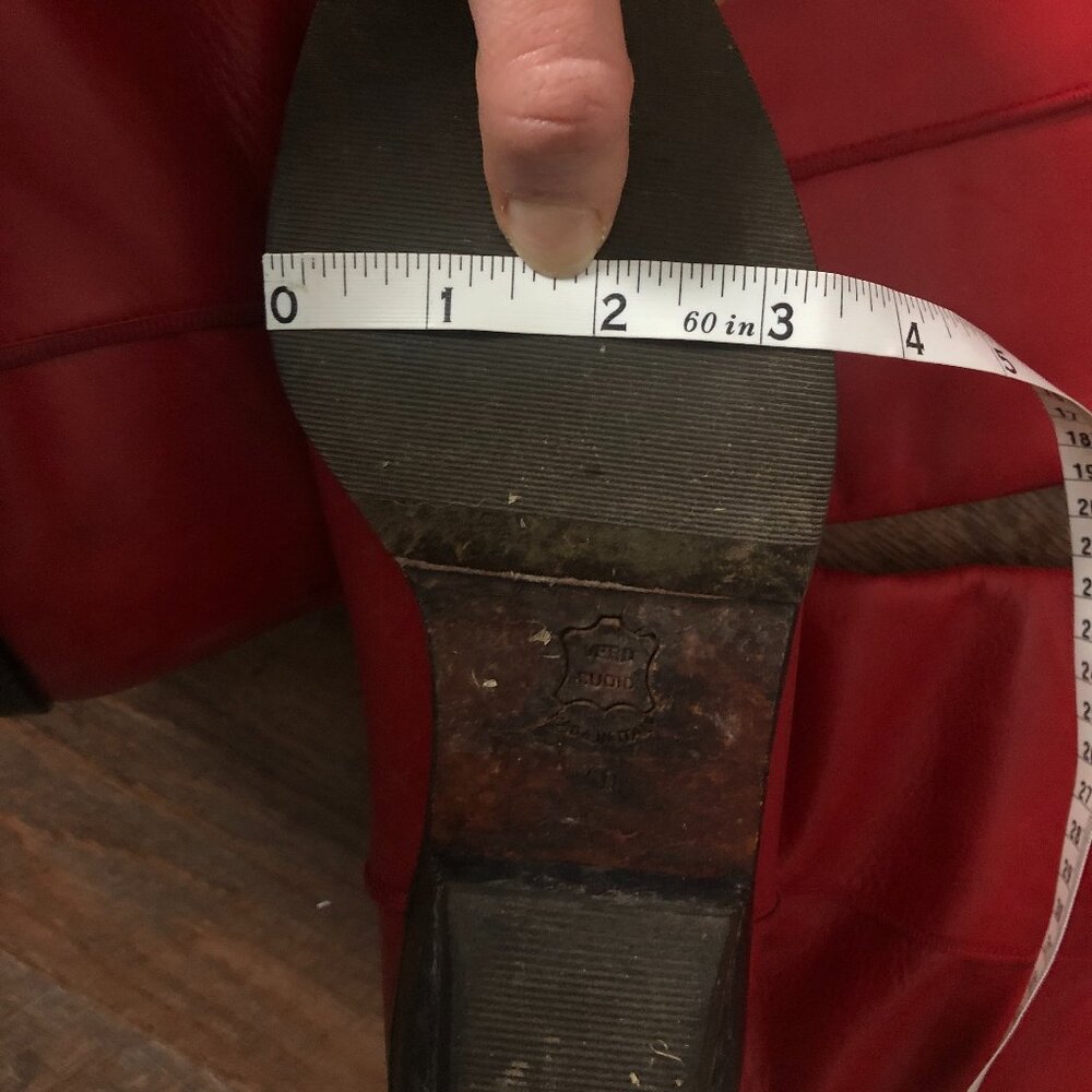 Vintage Arnold Churgin Red Leather Boots - Calf High Boots - Fits like US 8 - Picture 8 of 14